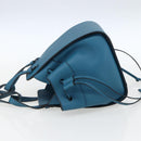 LOEWE Anagram Hammock Drawstring Mini Bag Leather Blue Gold Auth BA10330SM-3