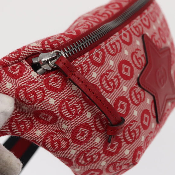 GUCCI Children's Sherry Line Waist bag Canvas Navy Red 502095 Auth BA10332