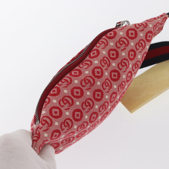 GUCCI Children's Sherry Line Waist bag Canvas Navy Red 502095 Auth BA10332