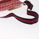 GUCCI Children's Sherry Line Waist bag Canvas Navy Red 502095 Auth BA10332-7
