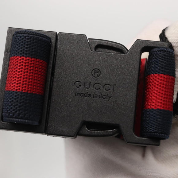 GUCCI Children's Sherry Line Waist bag Canvas Navy Red 502095 Auth BA10333