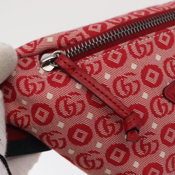 GUCCI Children's Sherry Line Waist bag Canvas Navy Red 502095 Auth BA10333