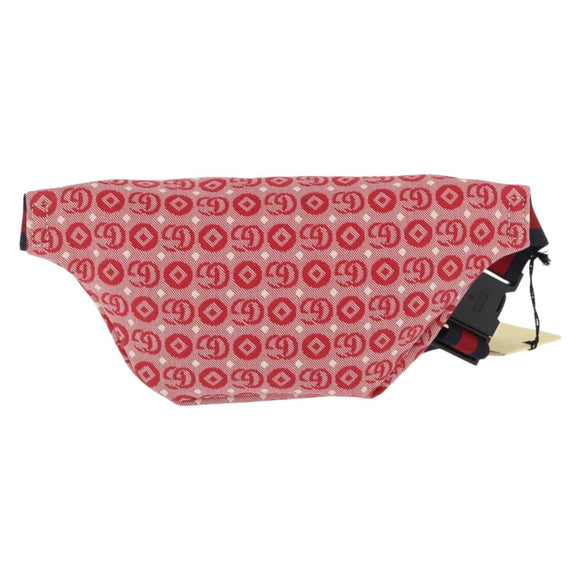 GUCCI Children's Sherry Line Waist bag Canvas Navy Red 502095 Auth BA10333