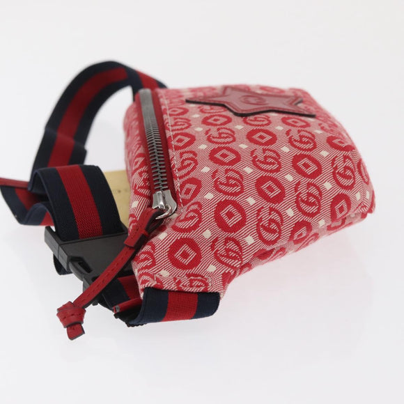 GUCCI Children's Sherry Line Waist bag Canvas Navy Red 502095 Auth BA10333