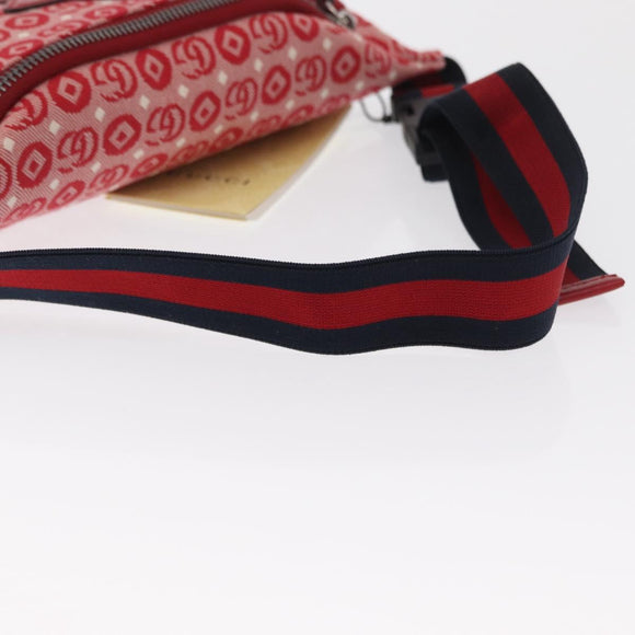 GUCCI Children's Sherry Line Waist bag Canvas Navy Red 502095 Auth BA10333