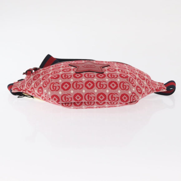 GUCCI Children's Sherry Line Waist bag Canvas Navy Red 502095 Auth BA10333
