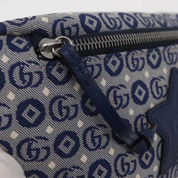 GUCCI Kinder Sherry Line Gürteltasche Canvas Navy Rot Blau 502095 Auth BA10334