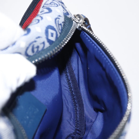 GUCCI Children's Sherry Line Waist bag Canvas Navy Red blue 502095 Auth BA10334