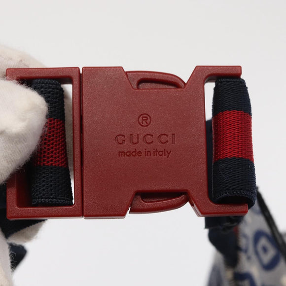 GUCCI Children's Sherry Line Waist bag Canvas Navy Red blue 502095 Auth BA10335