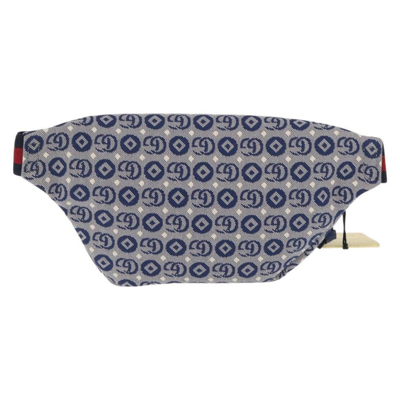 GUCCI Children's Sherry Line Waist bag Canvas Navy Red blue 502095 Auth BA10335