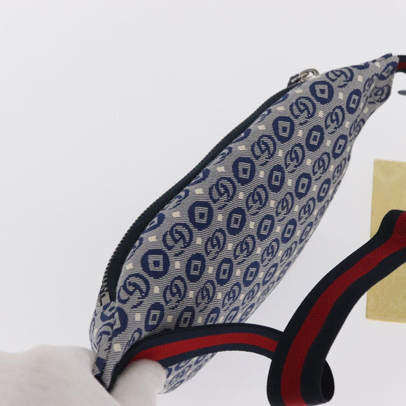 GUCCI Children's Sherry Line Waist bag Canvas Navy Red blue 502095 Auth BA10335