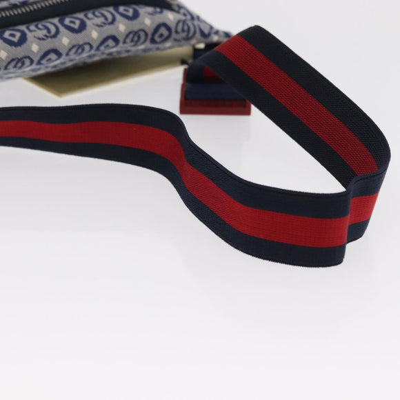 GUCCI Children's Sherry Line Waist bag Canvas Navy Red blue 502095 Auth BA10335