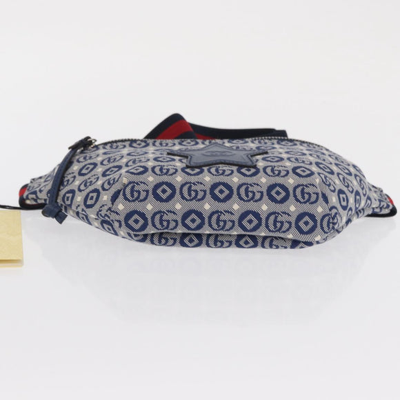 GUCCI Children's Sherry Line Waist bag Canvas Navy Red blue 502095 Auth BA10335