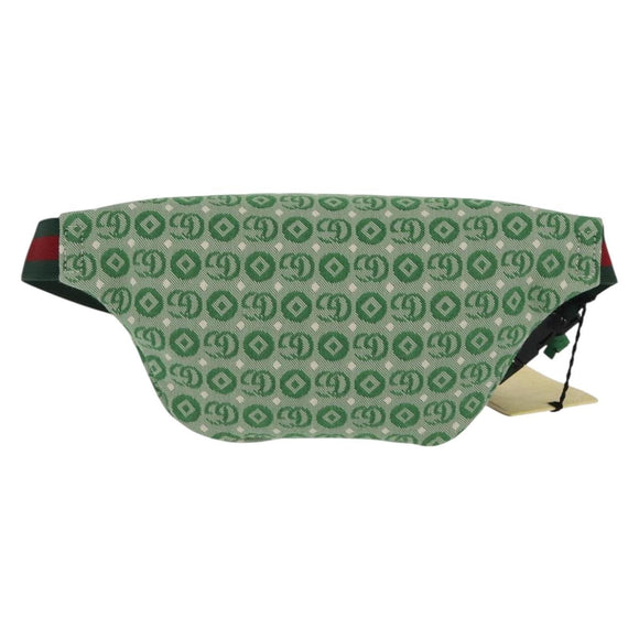 GUCCI Children's Web Sherry Line Waist bag Canvas Green Red 502095 Auth BA10336