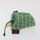GUCCI Children's Web Sherry Line Waist bag Canvas Green Red 502095 Auth BA10336-5