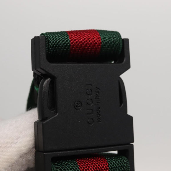 GUCCI Children's Web Sherry Line Waist bag Canvas Green Red 502095 Auth BA10337