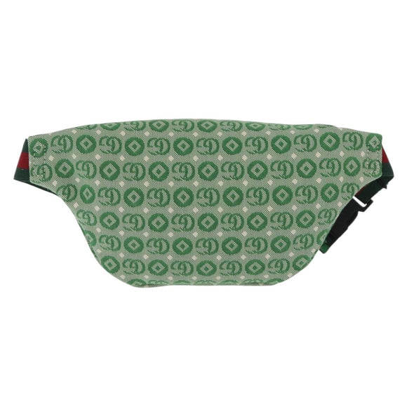 GUCCI Children's Web Sherry Line Waist bag Canvas Green Red 502095 Auth BA10337