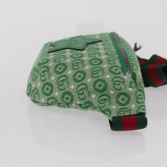GUCCI Children's Web Sherry Line Waist bag Canvas Green Red 502095 Auth BA10337
