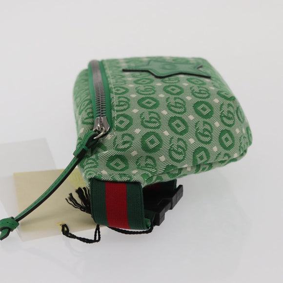 GUCCI Children's Web Sherry Line Waist bag Canvas Green Red 502095 Auth BA10337