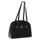 BALLY Shoulder Bag Leather Black Gold Auth BA1034-1