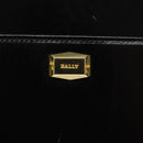 BALLY Shoulder Bag Leather Black Gold Auth BA1034-17