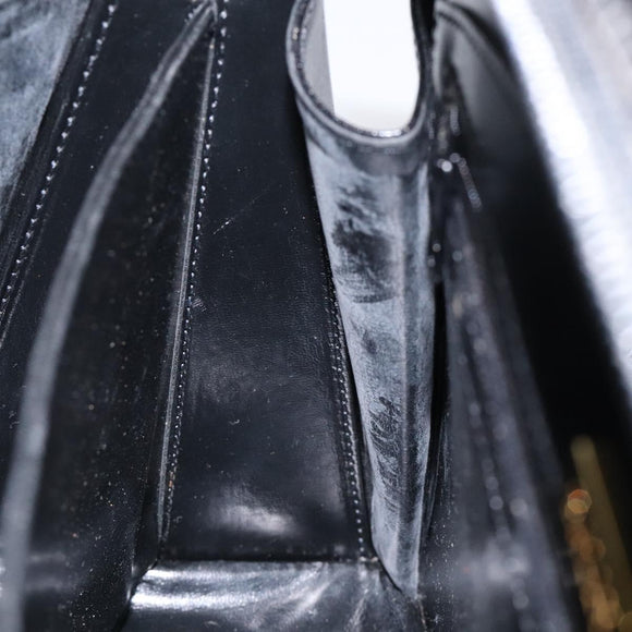 BALLY Shoulder Bag Leather Black Gold Auth BA1034