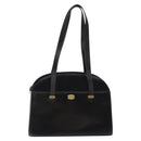 BALLY Shoulder Bag Leather Black Gold Auth BA1034-13
