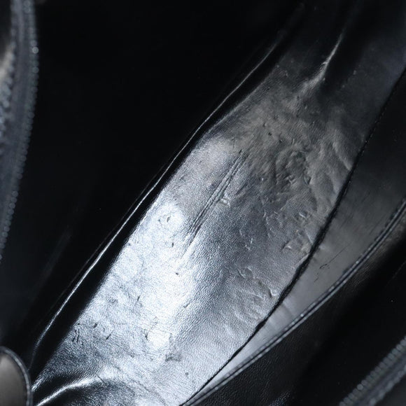 BALLY Shoulder Bag Leather Black Gold Auth BA1034