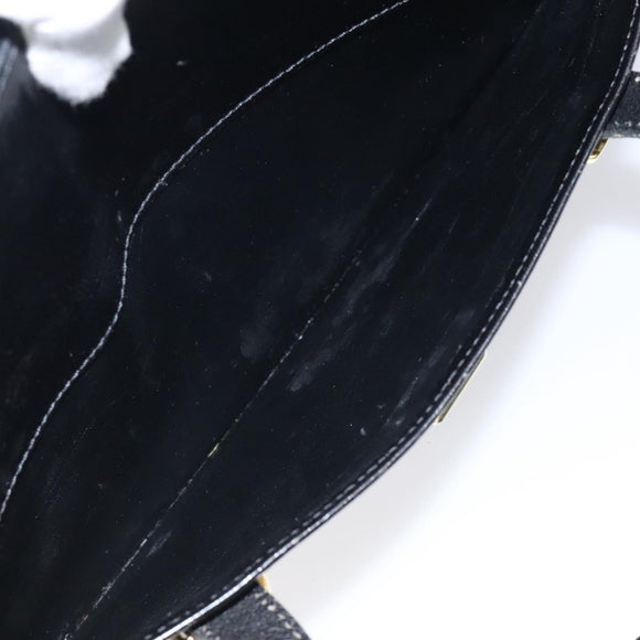 BALLY Shoulder Bag Leather Black Gold Auth BA1034