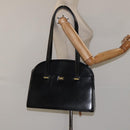 BALLY Shoulder Bag Leather Black Gold Auth BA1034-23