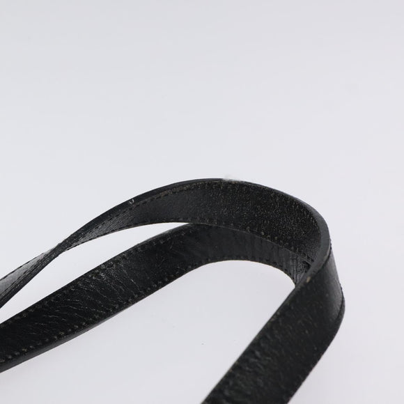 BALLY Shoulder Bag Leather Black Gold Auth BA1034