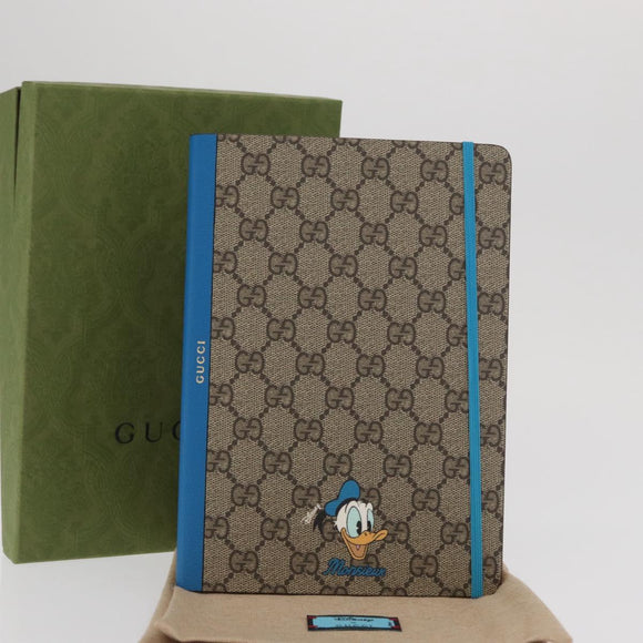 GUCCI GG Supreme Donald Duck Disney Collaboration Note Cover Beige Auth BA10340M
