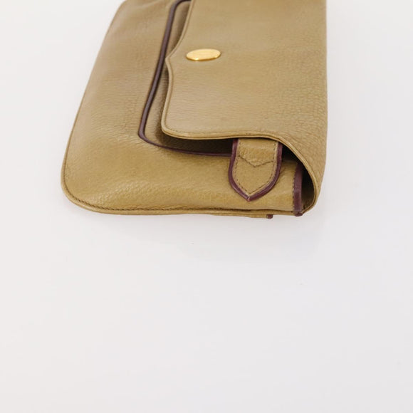 CARTIER Must Line Clutch Bag Leather 2 Set Bordeaux Gold Auth BA10341