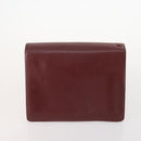 CARTIER Must Line Clutch Bag Leather 2 Set Bordeaux Gold Auth BA10341-3