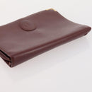 CARTIER Must Line Clutch Bag Leather 2 Set Bordeaux Gold Auth BA10341-5