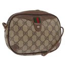 GUCCI GG Supreme Web Sherry Line Bag PVC Beige Gold 156 02 066 Auth BA10344-1