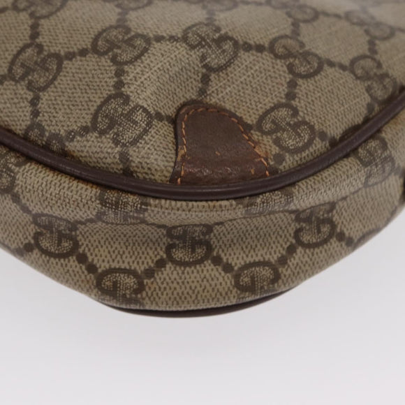 GUCCI GG Supreme Web Sherry Line Bag PVC Beige Gold 156 02 066 Auth BA10344