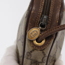 GUCCI GG Supreme Web Sherry Line Bag PVC Beige Gold 156 02 066 Auth BA10344-14