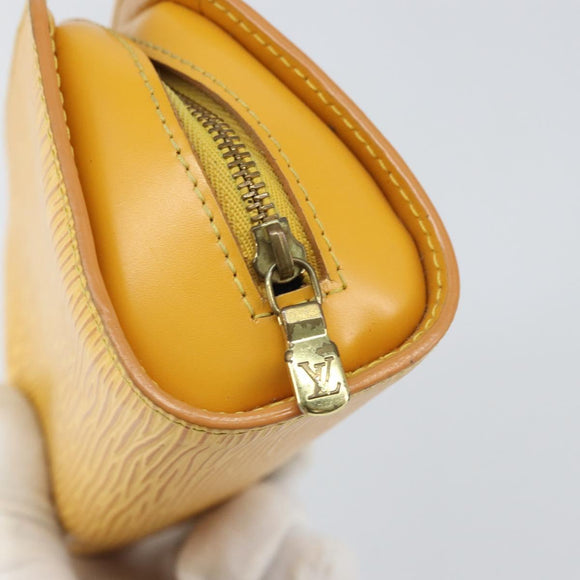 LOUIS VUITTON Epi Dauphine PM Pouch Yellow M48449 LV Auth BA10347