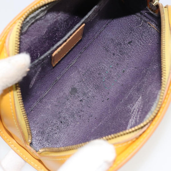 LOUIS VUITTON Epi Dauphine PM Pouch Yellow M48449 LV Auth BA10347