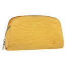 LOUIS VUITTON Epi Dauphine PM Pouch Yellow M48449 LV Auth BA10347-1