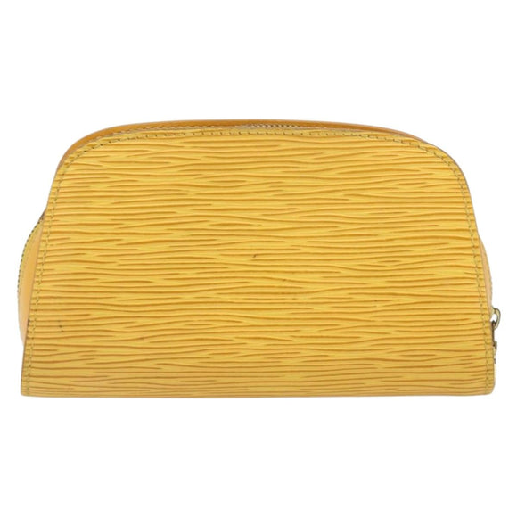 LOUIS VUITTON Epi Dauphine PM Pouch Yellow M48449 LV Auth BA10347