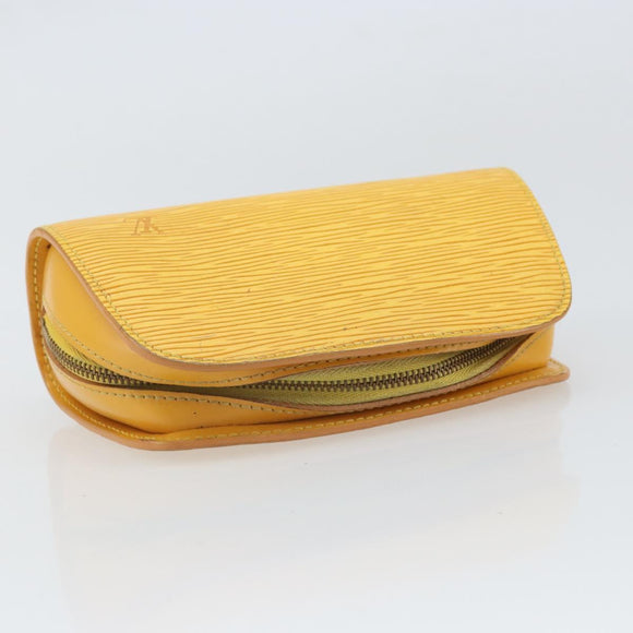 LOUIS VUITTON Epi Dauphine PM Pouch Yellow M48449 LV Auth BA10347