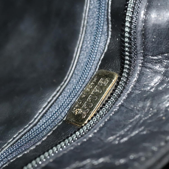 BALLY Quilted Shoulder Bag Leather Black Gold Auth BA1035