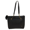 BALLY Quilted Shoulder Bag Leather Black Gold Auth BA1035-13