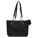 BALLY Quilted Shoulder Bag Leather Black Gold Auth BA1035-2