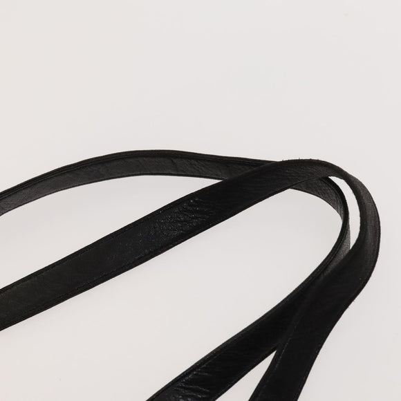 BALLY Quilted Shoulder Bag Leather Black Gold Auth BA1035