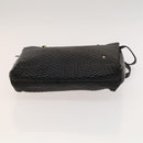 BALLY Quilted Shoulder Bag Leather Black Gold Auth BA1035-5