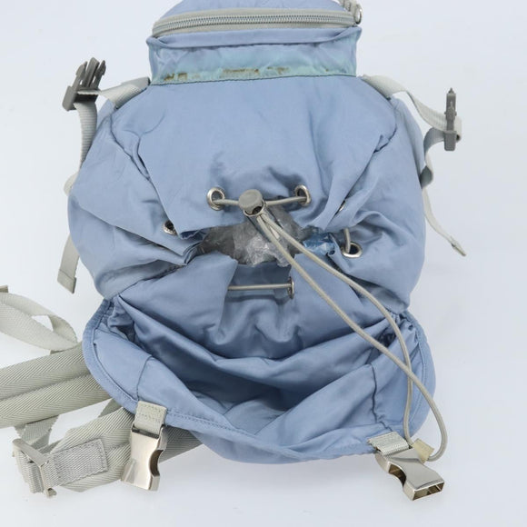 PRADA Backpack Nylon Light Blue Silver Auth BA10351