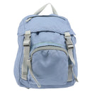 PRADA Backpack Nylon Light Blue Silver Auth BA10351-2